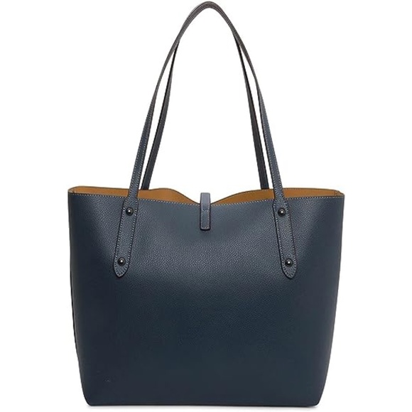 COACH Polished Pebbled Leather Market Tote - Picture 4 of 10